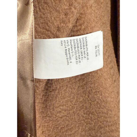 New MAX MARA Iconic Manuela Belted Wrap Coat Trench Tan Camel Hair US 16 $3650 - Picture 7 of 12